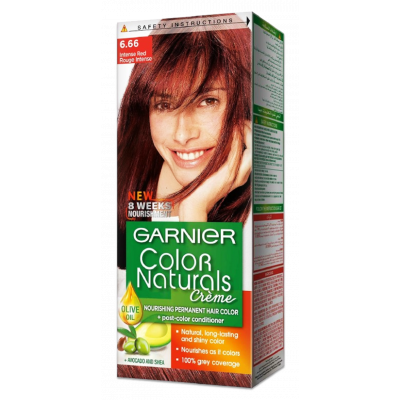 GARNIER COLOR NATURALS 6.66 INTENSE RED — NOURISHING CREAM PERMENANT HAIR COLOR 150 GM